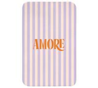 OnlyWow© Tappetino Doccia Rettangolare 50x80 cm Accessori Per Bagno Tappeto Memory Foam Bathmat Bathroom Mat Assorbente Lavabile Moderni Lilla - Arancione - A righe - Amore