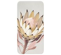 OnlyWow© Tappeto Bagno Antiscivolo Rettangolare 60x120 cm Tappetino Doccia Assorbente Bath Mat Tappeti Memory Foam Bathroom Lavabile Protea - Fiore - Botanico - Beige