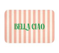 OnlyWow© Tappeto Doccia Rettangolare 90x60 cm Accessori Bagno Bathmat Tappeti Bathroom Mat Antiscivolo Moderni Memory Foam Lavabile Rosa tenue - Verde - A righe - Bella Ciao