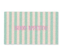 OnlyWow© Tappeto Rettangolare 150x90 cm Tapi Salone Colorato Sala Floor Mat Antiscivolo Salottino Stanza Colorare Salotti Moderni Rosa - Verde - A righe - Buon appetito