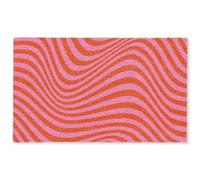 OnlyWow© Tappeto Rettangolare 150x90 cm Tapi Salone Colorato Sala Floor Mat Antiscivolo Salottino Stanza Colorare Salotti Moderni Motivo ondulato - Rosso - Rosa - Linee