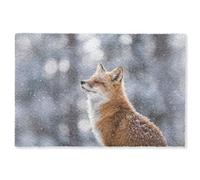 OnlyWow© Tappeto Rettangolare 200x140 cm Tapette Grande Pelo Corto Carpet Camera Da Letto Sala In Rug Tappeti Grandi Dimensioni Tappetino Design Volpe - Nevicata - Ritratto - Inverno - Atmosfera