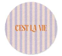OnlyWow© Tappeto Rotonda 150x150 cm Tapi Salone Colorato Sala Floor Mat Antiscivolo Salottino Stanza Colorare Salotti Moderni Lilla - Arancione - A righe - C'est La Vie