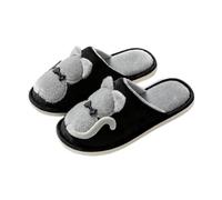 Onmygogo Pantofole da casa da donna, pantofola invernali per interni, a forma di gatto, Nero, 38/39 EU