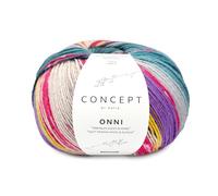 ONNI SOCKS by Concept di Katia, 100 grammi 400 metri. (Blu verdastro-Fucsia-Giallo limone (405))