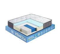 OnNuvo Materasso Francese Antidecubito, Molle Insacchettate Indipendenti 7 Zone, Lastra AirTechFoam+, Sostegno Perimetrale, 22 cm, Ortopedico, Ipoallergenico, Ergonomico (140x200x22) Venezia