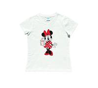 ONOMATO! Maglietta a maniche corte per ragazze con Minnie Mouse, bianca, bianco, 98 cm-104 cm