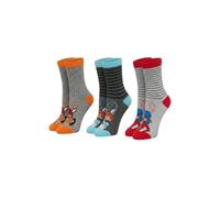 ONOMATO! Miraculous Lady Bug Rena Rouge BunnyX - Set di 3 paia di calzini da bambina, multicolore, 23-26