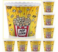 ONONEXPRESS Set di contenitori per popcorn/popcorn/ciotole in plastica riutilizzabili in stile moderno per la notte del cinema, senza BPA, confezione da 8 (8, giallo)