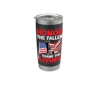 Onora il supporto militare a tema veterano caduto patriottico Bicchiere termico in acciaio inox doppia parete