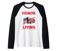 Onora Il Supporto Militare a Tema veterano Caduto Patriottico Maglia con Maniche Raglan