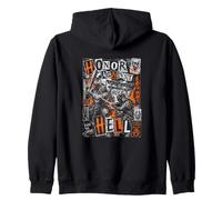 Onore Contro l'inferno Samurai Anarchia Felpa con Cappuccio
