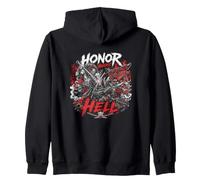 Onore Contro l'inferno Samurai Demon Battle Warrior Felpa con Cappuccio