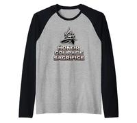 Onore Coraggio Sacrificio Casco da Pompiere Regalo da Maglia con Maniche Raglan