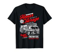 Onore e Coraggio Vigile del Fuoco Fuoco Fuoco Camion Design Maglietta con Stampa Grafica Economica