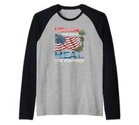 Onore Patriottico i Morti guariscono Il Guerriero ferito Americano Maglia con Maniche Raglan