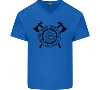 Onore Vikings Guerra Adrenalina Combattimento Uomo Scollo A V Cotone T-Shirt