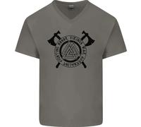 Onore Vikings Guerra Adrenalina Combattimento Uomo Scollo A V Cotone T-Shirt