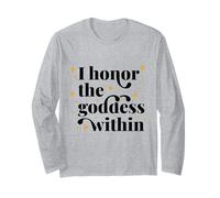 Onoro La Dea nella Citazione di Supporto Femminista Magico Maglia a Manica