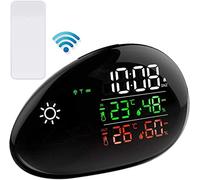 ONOTEC Stazione meteo igrometro digitale termometro sveglia con schermo a LED per interni ed esterni monitor di umidità e temperatura previsioni meteorologiche universali, orologi (dimensioni: 1)