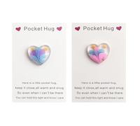 Onperpoe 2 pezzi Pocket Hug Cuore portafortuna, piccolo regalo per donne, regalo di conforto, regalo di conforto, regalo positivo, buon miglioramento per la famiglia, gli amici