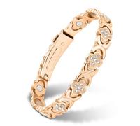 Onperpoe Bracciale magnetico da donna in oro rosa con motivo a quadrifoglio, braccialetti da donna per il relax, gioiello elegante per tutti i giorni e occasioni speciali, regalo per la salute per le