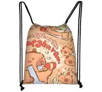 Onperpoe Capybara - Sacca sportiva per bambini, con coulisse, sacca sportiva per bambini, per ragazzi, ragazze, inizio della scuola, sport, sacco giocattolo, abbigliamento di ricambio