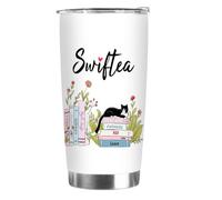 Onperpoe Swiftea Tazza per gli appassionati di musica, tazza da caffè in acciaio inox con coperchio Swiftea regalo personalizzato con nome regalo per figlia fidanzata