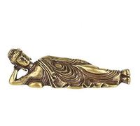 Onsinic Mini Reclining Statua del Buddha Decor Figurine Ottone Scultura Collezionismo Piccolo Buddha Desk Decor