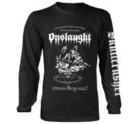 Onslaught 'Power From Hell' Maglietta nera a maniche lunghe NUOVO E UFFICIALE