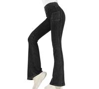Onsoyours Jeans a Zampa d’Elefante Donna Flare Leggins a Campana Slim Fit Jeggings Yoga Pantaloni a Vita Alta Elasticizzati Sexy Casual B Grigio Scuro S
