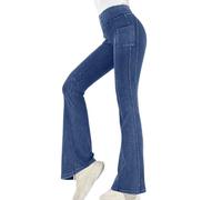 Onsoyours Jeans a Zampa d’Elefante Donna Flare Leggins a Campana Slim Fit Jeggings Yoga Pantaloni a Vita Alta Elasticizzati Sexy Casual B Blu XS