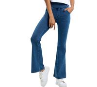 Onsoyours Jeans a Zampa d’Elefante Donna Flare Leggins a Campana Slim Fit Jeggings Yoga Pantaloni a Vita Alta Elasticizzati Sexy Casual con Bottoni B Blu XXL
