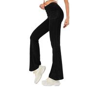 Onsoyours Jeans a Zampa d’Elefante Donna Flare Leggins a Campana Slim Fit Jeggings Yoga Pantaloni a Vita Alta Elasticizzati Sexy Casual B Nero S