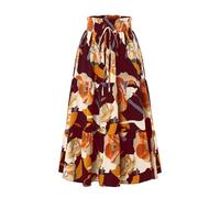Onsoyours Maxi Gonna da Donna, Gonna Lunga Estive, Stile Boho, a Vita Alta, Swing, Casual, Gonna da Spiaggia A Borgogna M