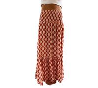 Onsoyours Maxi Gonna Lunga da Gonna Estive Boho Gonna Sciolto Floreale Festa Gonna in Spiaggia Swing Grande Casual Gonna B Arancione-2 XL