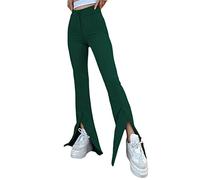 Onsoyours Pantaloni da Yoga Donna Pantaloni Campana Aderenti Zampa Elefante Elasticizzati con Vita Alta Donna Tanspirante Comodo Pantaloni Sportivi a Casa Verde XL