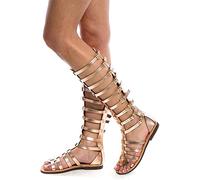 Onsoyours Sandali Donna Moda Gladiator Romani con Cinturino Casual al Ginocchio Stivali Alti Eleganti Estivi Spiaggia Sandals Beach Scarpe