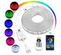 ONSSI Striscia LED 220v SMD5050 (2 Metri) 60 LED/m RGB Multicolore Con Trasformatore, Controllo tramite Telecomando e APP
