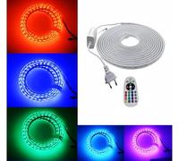 ONSSI Striscia LED 3M, 220V 60LED/m RGB SMD5050 Multicolore Con il Telecomando a 24 Tasti, IP65 Impermeabile, Decorazione per Casa Cucina Corridoio Scala TV Giardino, LED