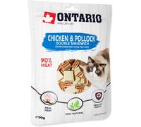 Ontario Doppi Sandwich Morbidi per Gatti con Pollo e Merluzzo Neri 50 g