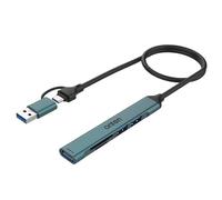 ONTEN UCA9705 Mini hub USB portatile da USB-A, USB-C a USB 3.0, 2 porte USB 2.0, lettore di schede SD e TF, adattatore OTG