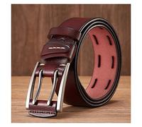ONTENY 4 Centimetri Cinture in Vera Pelle for Gli Uomini Cinturino di Marca Maschile Doppia Fibbia Ad Spillo Fancy Vintage Cowboy Jeans Cintura Cintos (Size : 110, Color : Red Brown)