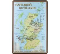 Ontrada Targa in metallo, 20 x 30 cm, bombata Scotland's Distilleries Whisky