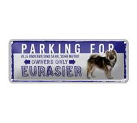 Ontrada Targa in metallo, 27 x 10 cm, bombata Parking for Eurasier, decorazione regalo