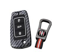 ontto Cover luminosa in silicone per chiave auto, adatta per VW Passat Polo Caddy Touran Polo Scirroco Skoda Karoq Roomster 5J Citigo E 2001-2010, custodia per chiavi strutturata a 3 tasti
