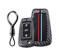 ontto Cover luminosa in silicone per chiave auto, adatta per VW Passat Polo Caddy Touran Polo Scirroco Skoda Karoq Roomster 5J Citigo E 2001-2010, custodia per chiavi strutturata a 3 tasti