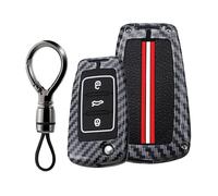 ontto Cover luminosa in silicone per chiave auto, adatta per VW Passat Polo Caddy Touran Polo Scirroco Skoda Karoq Roomster 5J Citigo E 2001-2010, custodia per chiavi strutturata a 3 tasti