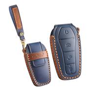 ontto Cover per chiave auto adatta per Byd Song Plus Yuan Pro Atto 3 Han Ev E2 Song X Qin Tang Crazy Horse custodia in pelle portachiavi portachiavi Smart Key Shell box Accessori, B-blu, 3 buttons