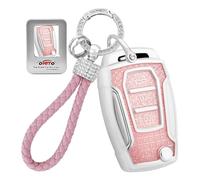 ontto Custodia a 3 tasti in TPU con cristallo per chiavi dell'auto, adatta per SsangYong Musso Tivoli XLV Torres Kyron Korando Rexton Stavic cover portachiavi rosa